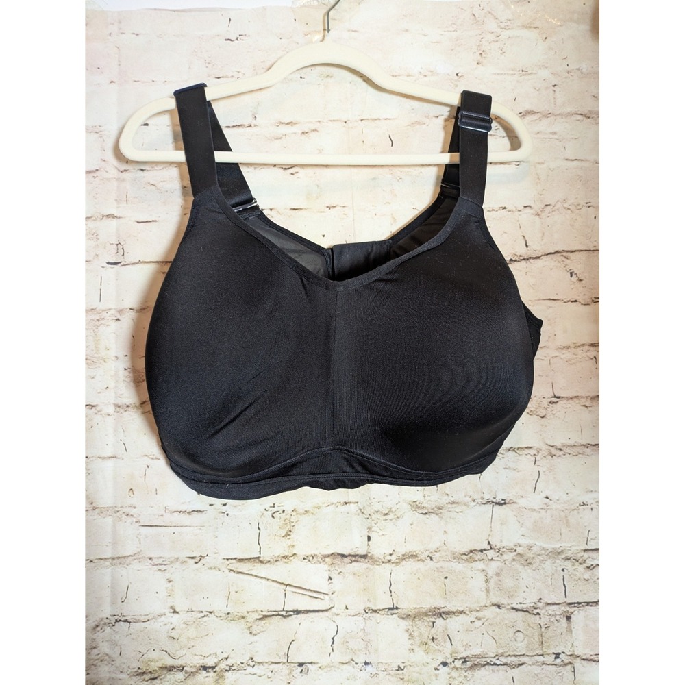 LIVI Lane Bryant Push Up Bra 44H Black Satin Lightly Lined Underwired Full Cover